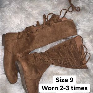 Suede Lace Up Boots